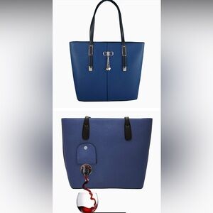 NWT Porto Vino Wine Purse Tote Bag with Spout Blue